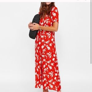 Zara red floral dress